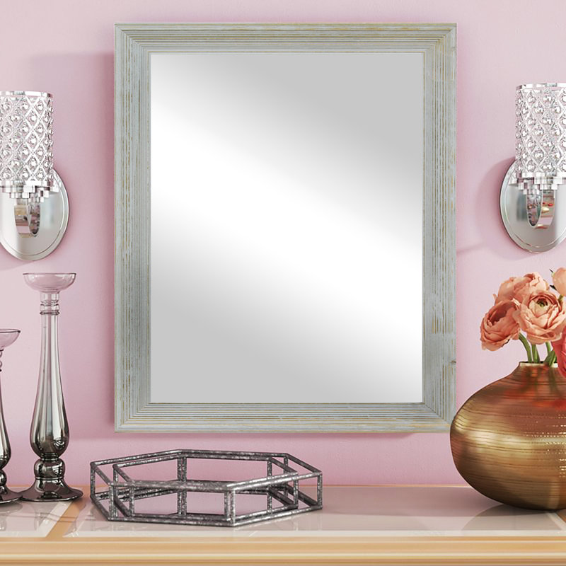 Laurel Foundry Modern Farmhouse Uecker Solid Wood Rectangle Wall Mirror